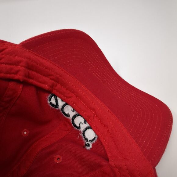 ecco World Class Slideback Baseball Cap Red OS Adjustable Embroidered Fersten - Picture 7 of 9